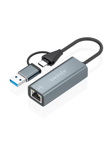 AISENS Conversor USB3.2 Gen1 USB-A+USB-C A Ethernet Gigabit