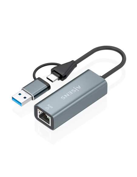 AISENS Conversor USB3.2 Gen1 USB-A+USB-C A Ethernet Gigabit