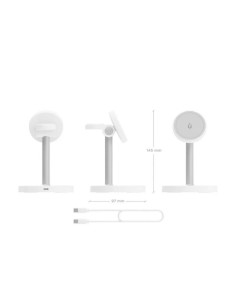 BASE CARGADOR AISENS SMARTPHONE/APPLE WATCH/AURICULARES WIRELESS QI2 15W USB-C WHITE 2