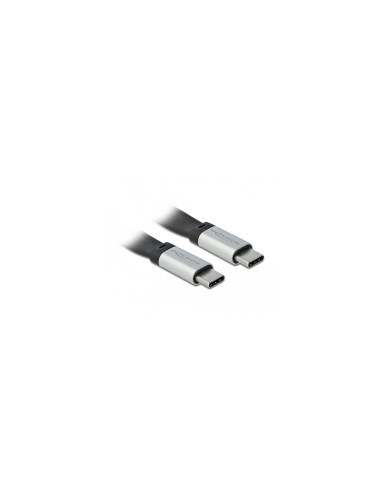 DeLOCK cable USB 3.2 Gen 2 (3.1 Gen 2) USB C, 0,22 m Negro, Plata