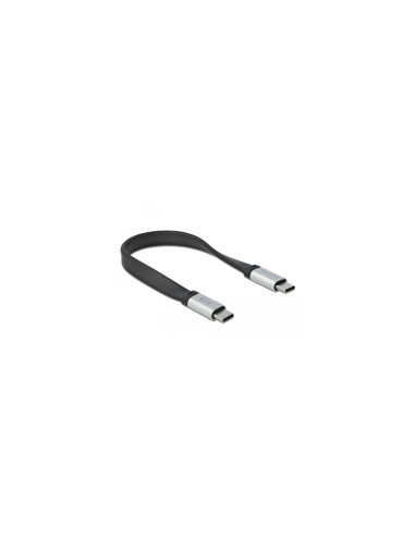 DeLOCK cable USB 3.2 Gen 2 (3.1 Gen 2) USB C, 0,22 m Negro, Plata