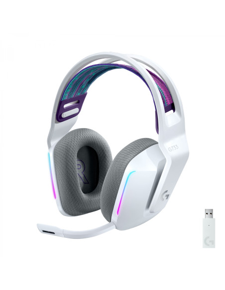 Logitech G G733 LIGHTSPEED Wireless RGB Gaming Headset Auriculares Inalámbrico Diadema Juego Blanco