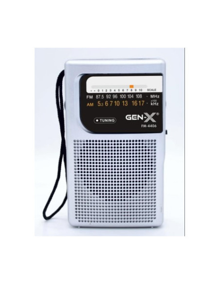 RADIO PORTATIL AM/FM ANALOGICA GRIS FM-4406 GEN-X
