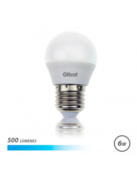 BOMBILLA LED G45 | 6W | 500LM | E27 | LUZ FRIA | ELBAT