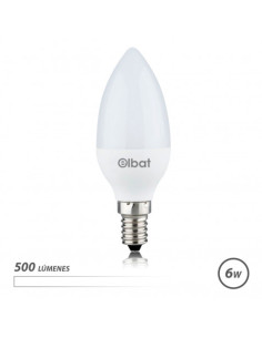 BOMBILLA LED C37 | 6W | 500LM | E14 | LUZ BLANCA | ELBAT