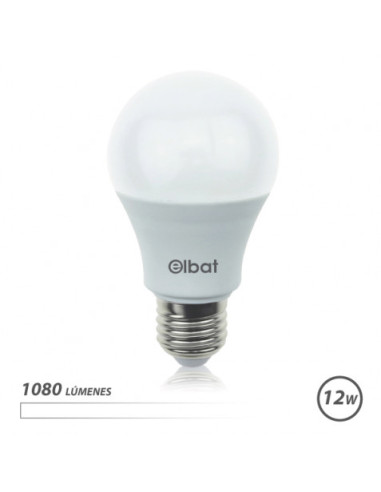 BOMBILLA LED A60 | 12W | 1080LM | E27 | LUZ BLANCA | ELBAT