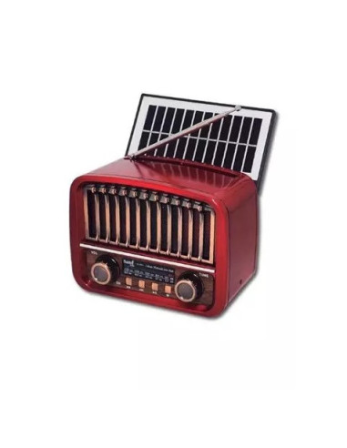 RADIO VINTAGE SOLAR CON BATERIA RS11854RED SAMI