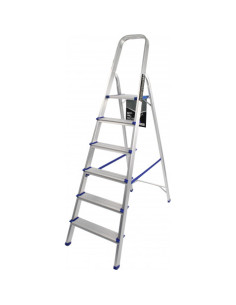 ESCALERA ALUMINIO 6 PELDAÑOS MADER