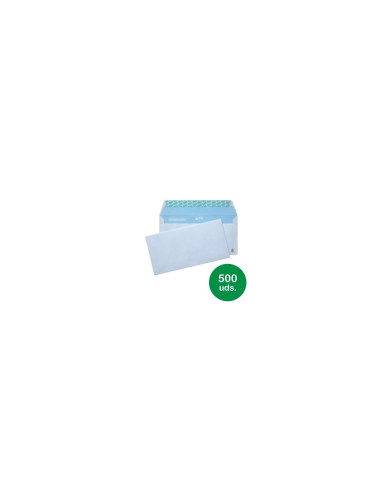 Caja de 500 sobres americanos sam pacsa opensam 115x225mm autoadhesivo tira de silicona papel blanco 90gr 247684