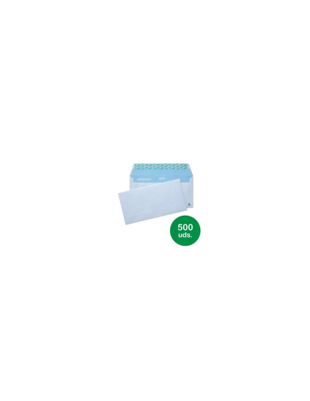 Caja de 500 sobres americanos sam pacsa opensam 115x225mm autoadhesivo tira de silicona papel blanco 90gr 247684