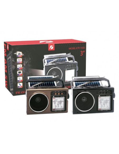 RADIO SOLAR - ALTAVOZ BT | USB | TF | FM | AM | SW | LUZ EMERGENCIA GENX