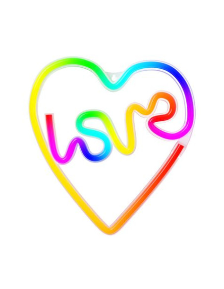 LAMPARA DECORATIVA NEON LED LOVE IN HEART FOREVER