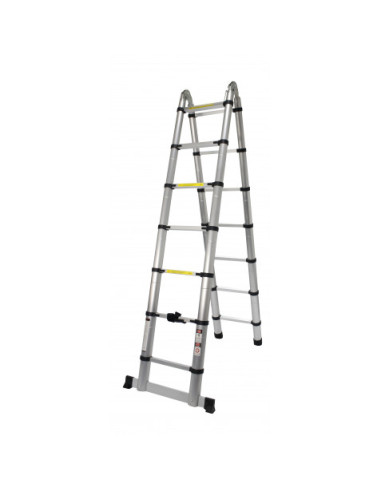 ESCALERA ARTICULADA 7+7 PELDAÑOS 4.4 MTS MADER