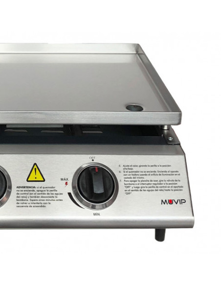 PLANCHA DE ASAR 2 FUEGOS INOXIDABLE MUVIP