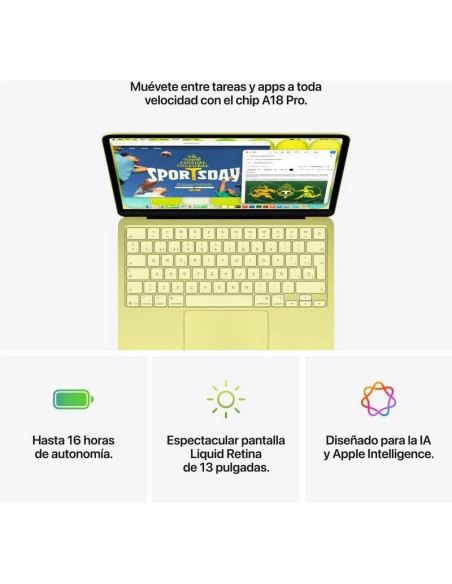 PORTATIL APPLE MACBOOK NEO A18 PRO/6-CORE CPU/8GB/SSD256GB/5-CORE GPU/13 SILVER