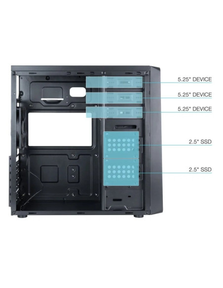 CAJA ORDENADOR TOOQ ATX USB 3.0 BLACK ( SIN FUENTE )