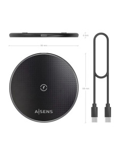 BASE DE CARGA AISENS WIRELESS SMARTPHONE 15W BLACK 2