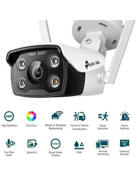 CAMARA IP TP-LINK VIGI BULLET 4MP 4MM IR 30M IP66 CC