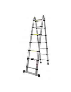 ESCALERA ARTICULADA 7+7 PELDAÑOS 4.4 MTS MADER