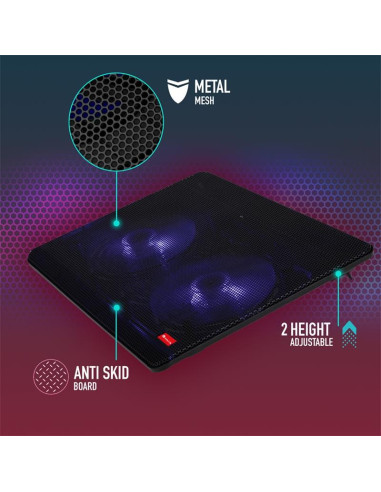 SOPORTE + VENTILADOR NOTEBOOK NGS JETSTAND BLACK