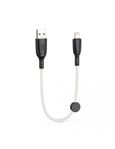 CABLE NB247 CARGA RAPIDA USB - LIGHTNING | 6A | 25CM CON CLIP | BLANCO XO