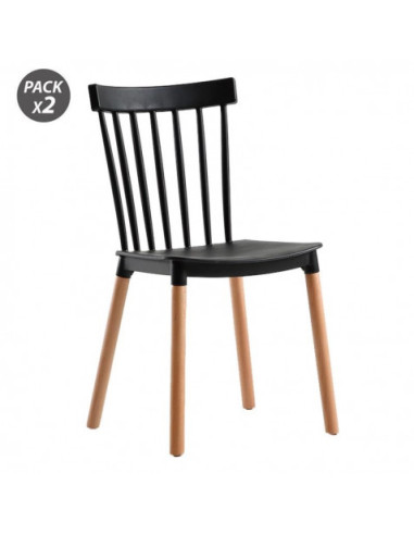 PACK 2 SILLAS DESIGN D800 NEGRAS MUVIP