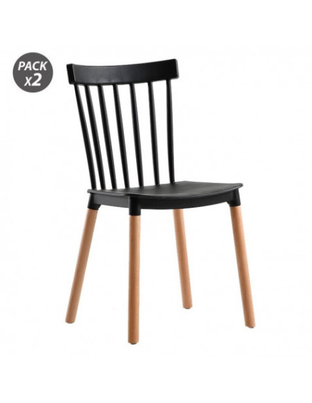 PACK 2 SILLAS DESIGN D800 NEGRAS MUVIP