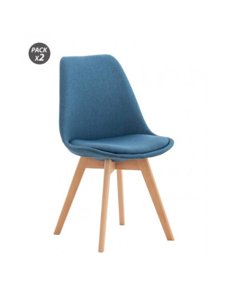 PACK 2 SILLAS DESIGN D400 TELA AZUL OSCURO MUVIP