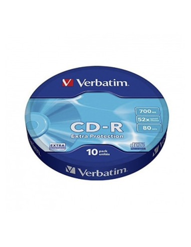 TARRINA 10 UNIDADES CDS VERBATIM 52X DATALIFE