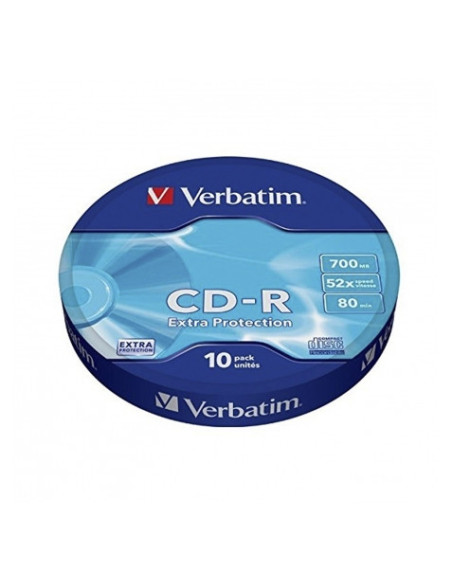 TARRINA 10 UNIDADES CDS VERBATIM 52X DATALIFE