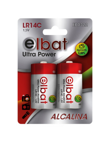 PACK 2 PCS PILAS ALCALINAS LR14C ELBAT