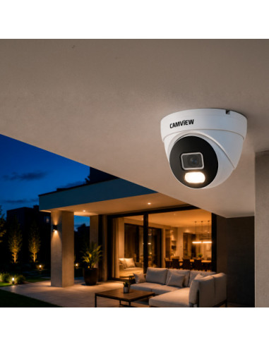 CAMARA IP DOMO 4MP POE DUAL LIGHT CON IA MICRÓFONO Y MICRO SD CAMVIEW