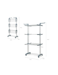 TENDEDERO VERTICAL CON RUEDAS 24 BARRAS 40KG INNOVAGOODS