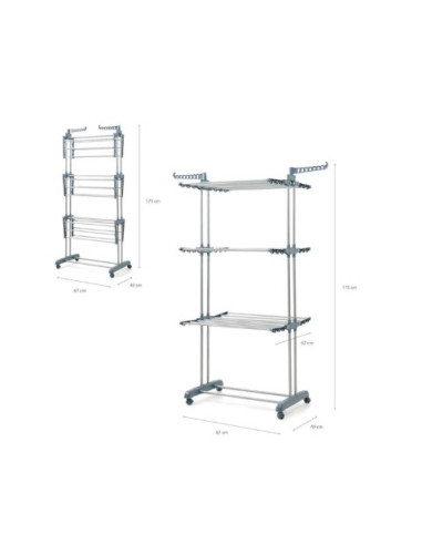 TENDEDERO VERTICAL CON RUEDAS 24 BARRAS 40KG INNOVAGOODS