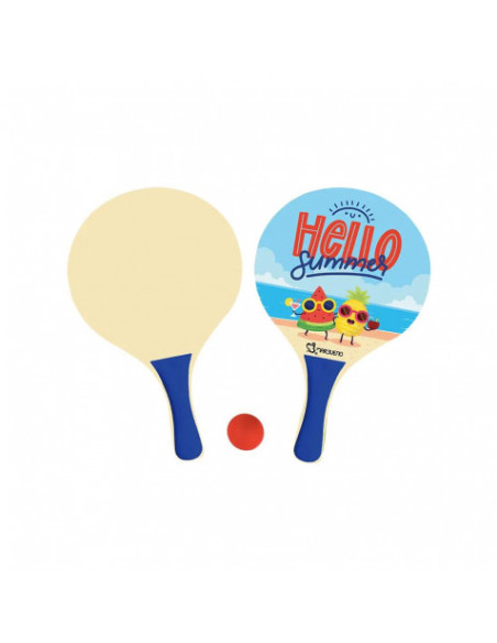 JUEGO DE PALAS DE PLAYA DE MADERA 38X24CM