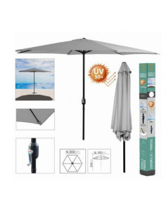 SOMBRILLA JARDIN 300CM METROS GRIS
