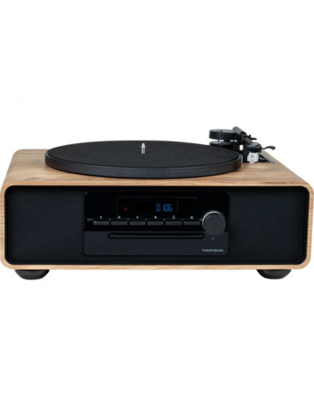 MICROCADENA CON TOCADISCOS | CD | FM | BT | USB | MADERA MIC300TT THOMSOM