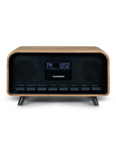ALTAVOZ RETRO CON DESPERTADOR 30W MADERA NEGRO RT850BT THOMSON