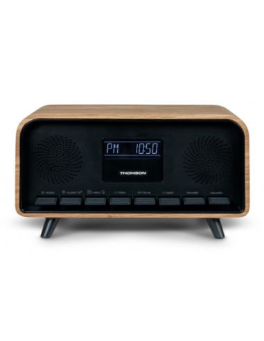 ALTAVOZ RETRO CON DESPERTADOR 30W MADERA NEGRO RT850BT THOMSON