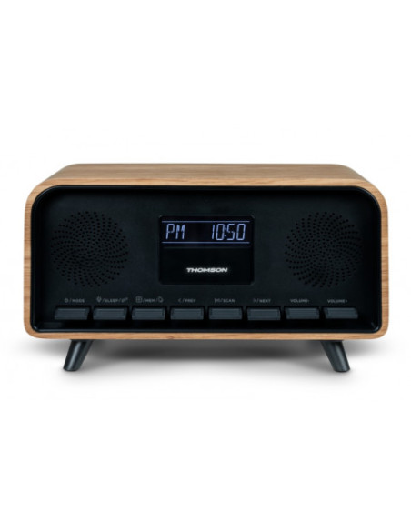 ALTAVOZ RETRO CON DESPERTADOR 30W MADERA NEGRO RT850BT THOMSON