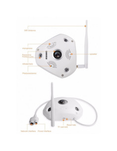 CÁMARA IP PANORAMICA 360 GRADOS 5MP WIFI, SD ONVIF