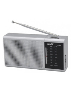 RADIO PORTATIL AM/FM DIAL CLASICO PLATA GEN-X