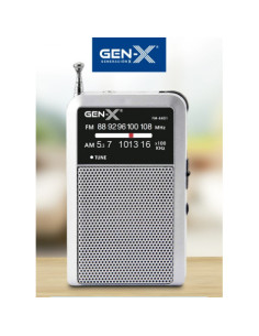 RADIO PORTATIL AM/FM ANALOGICA PLATA FM-4401 GEN-X