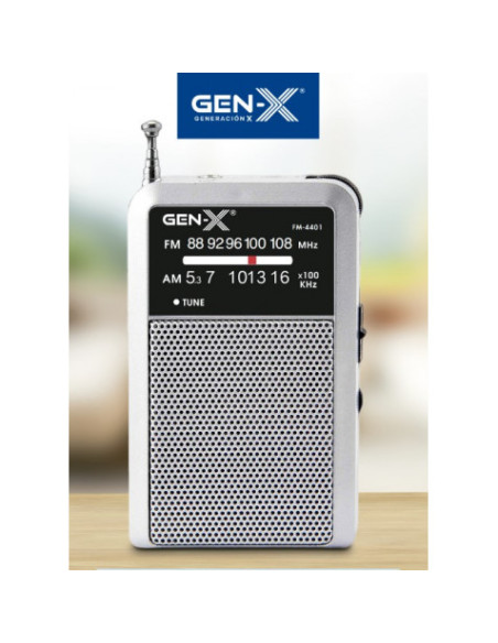 RADIO PORTATIL AM/FM ANALOGICA PLATA FM-4401 GEN-X