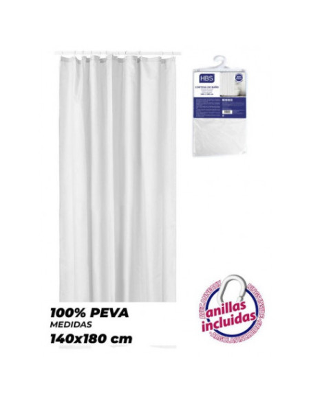 CORTINA DE BAÑO 140X180 BLANCA HBS