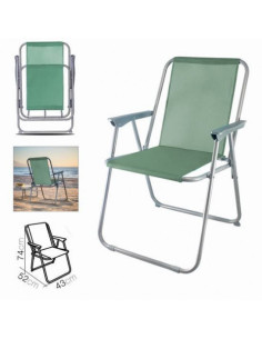 SILLA DE PLAYA PLEGABLE 52X43X74 VERDE CAQUI