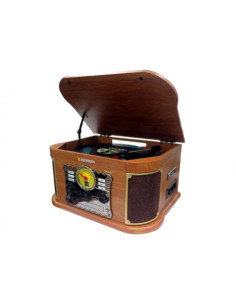 TOCADISCOS DE MADERA RETRO | CD | FM | BT | CASSETTE | PXRC52CDWD SUNSTECH
