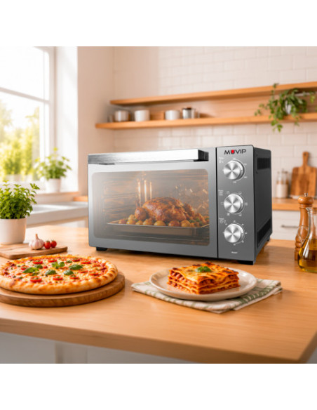 HORNO 48 LITROS 2000W INOX SERIE ESPEJO MUVIP