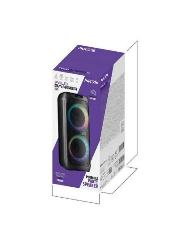 ALTAVOZ PORTABLE NGS WILD BANGER 2 160W RGB USB/BLUETOOTH 5.3/MICROFONO/AUX BLACK