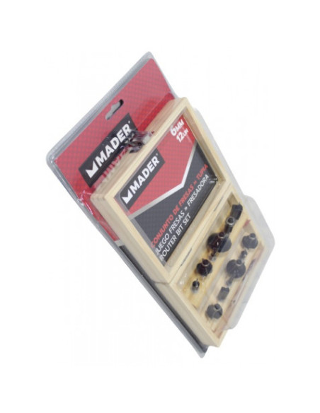 JUEGO 12 PCS FRESAS 6MM PARA MADERA MADER